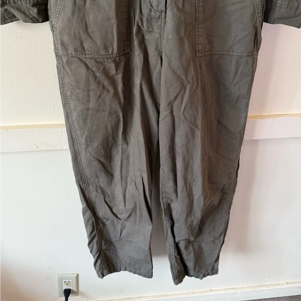 Outerknown Organic Cotton & Linen Cotton Utility Craftsman Suit Jumpsuit SZ L Green Size L - Image 5