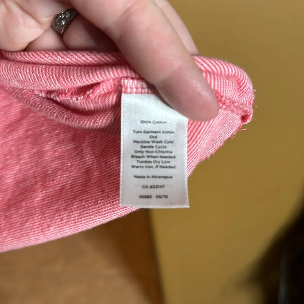 Talbots 100% Cotton Red Stripe Polka Dot LS Top Size Large - Image 4