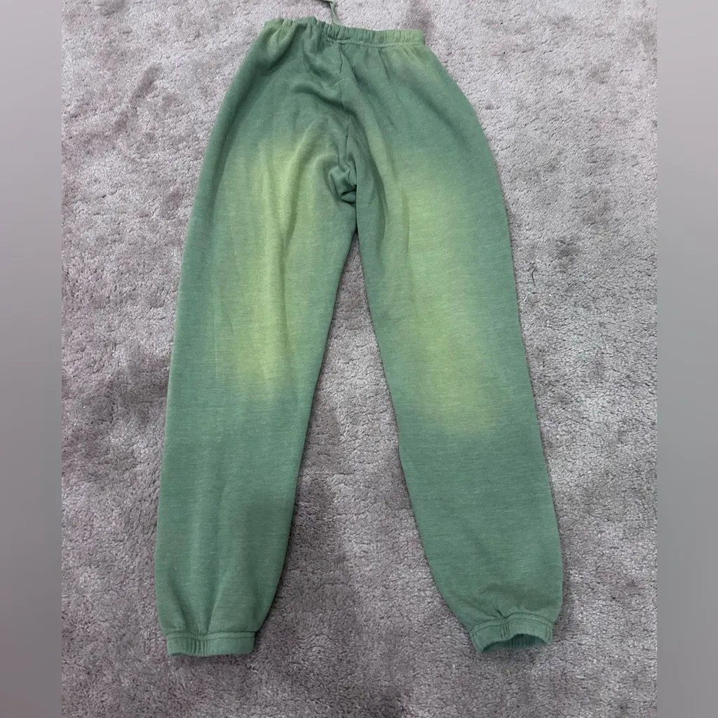 Aviator Nation Venice Surfer Set Crop Crewneck Sweatshirt  Sweatpants Faded Army - Image 13