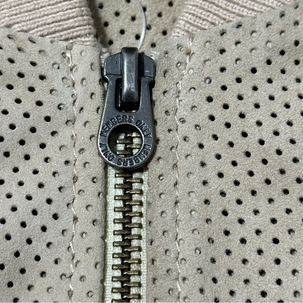 Members Only Vintage Women’s Size S Tan Perforated Suede Full Zip Jacket - Image 6