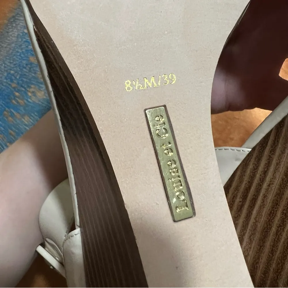 New Louise et Cie Punya Leather Wedge Sandals Nude size 8.5 spring summer - Image 8
