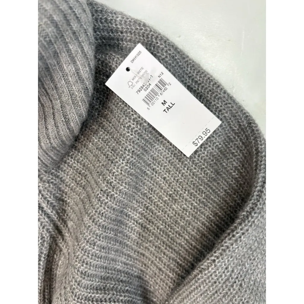 *New GAP Knit Sweater Dress Womens MTall Gray Cowl Neck Neutral Classic Office - Image 5