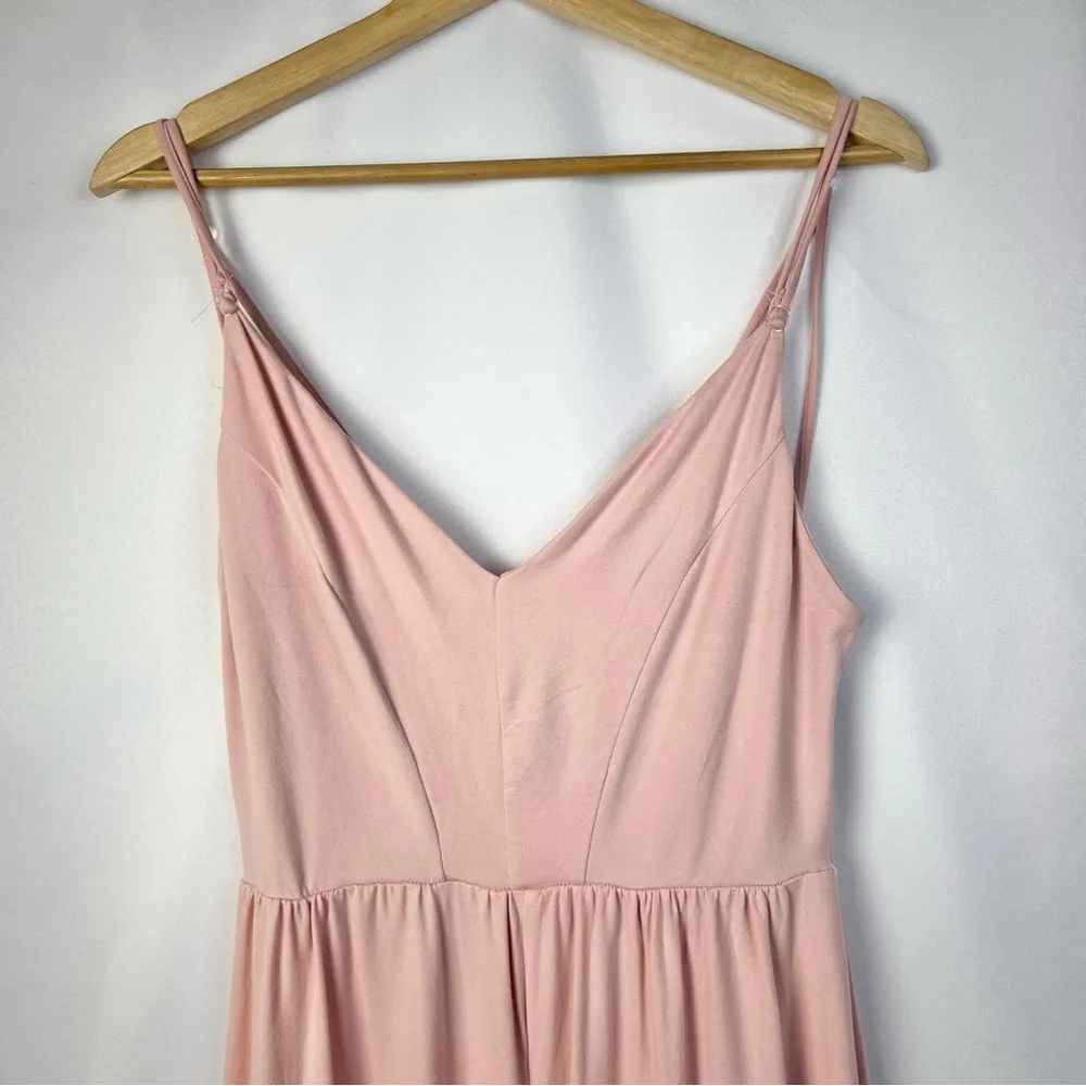 Poof Light Pink Cross Back Wide Leg Soft Material Jumpsuit S - Image 3