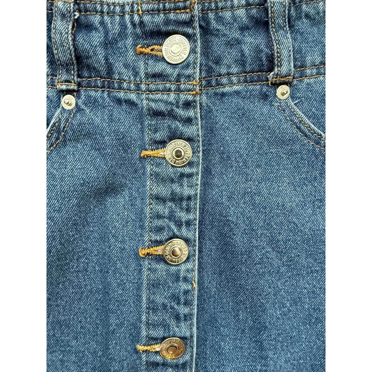 Forever 21 Denim Jean Mini Skirt Size Small Buttons Cotton Streetwear Casual - Image 3