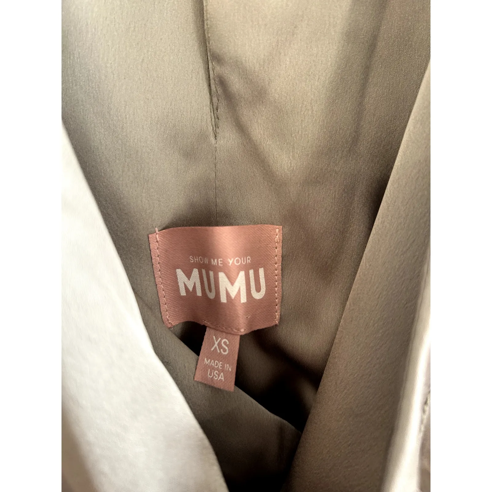 Show Me Your Mumu Say I Do Romper Moss Green Luxe Satin XS NWT - Image 5