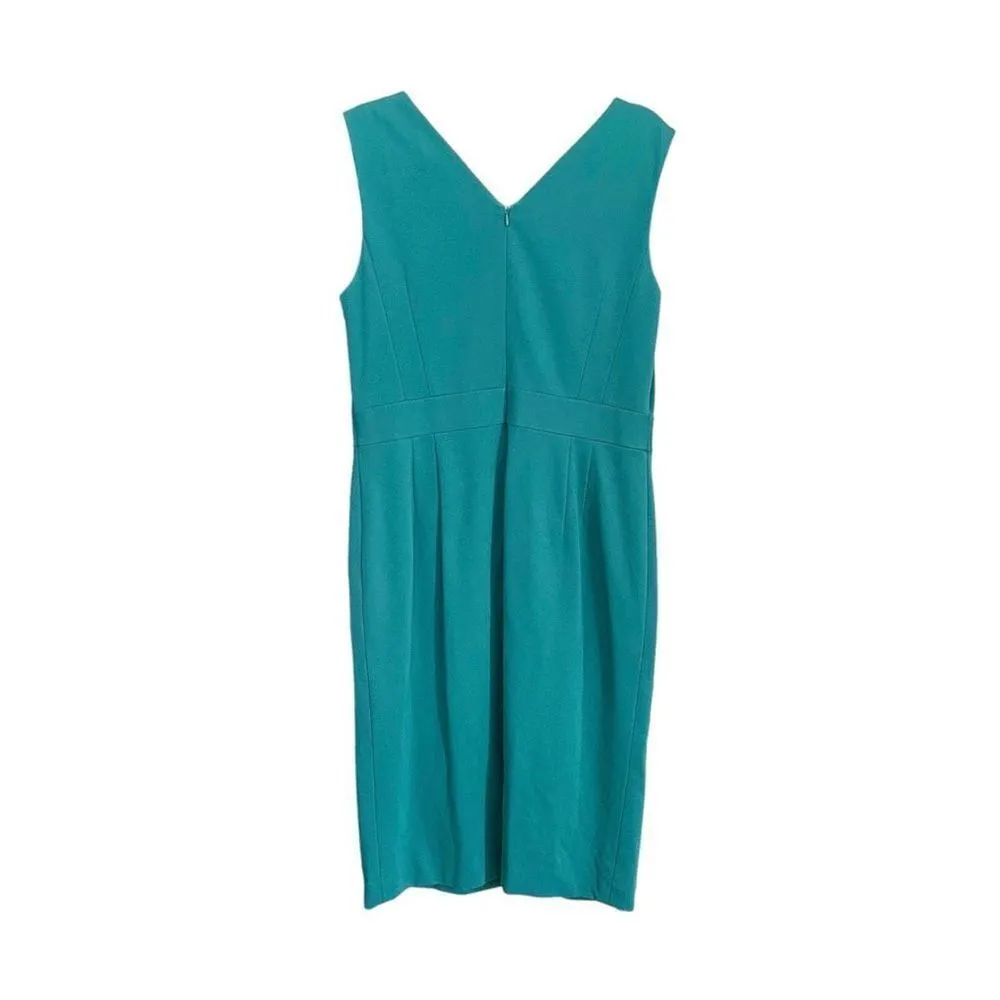Classiques Entier Turquoise V-Neck Sheath Dress Size 14 - Image 2