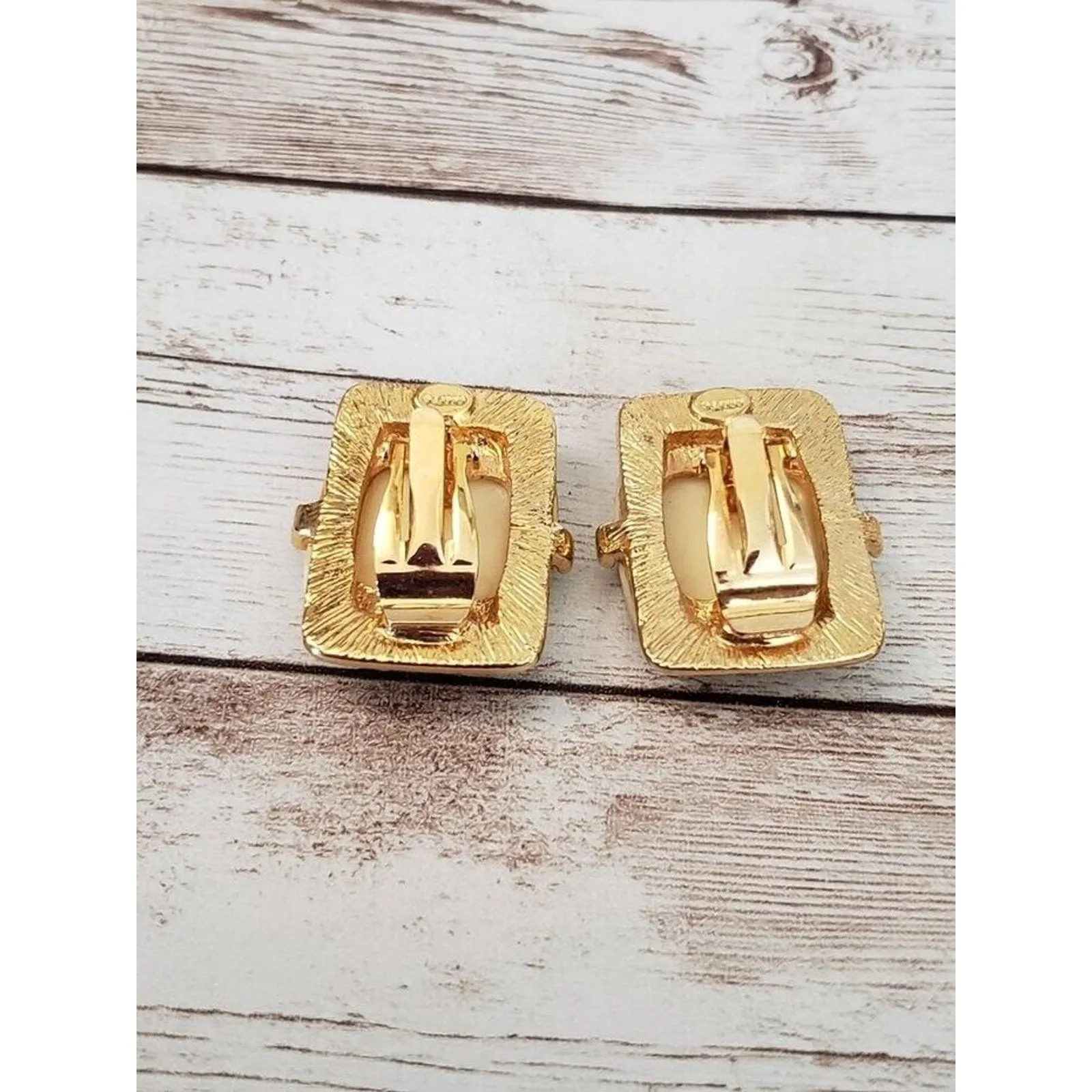 Vintage Craft Signed Earrings - Image 3