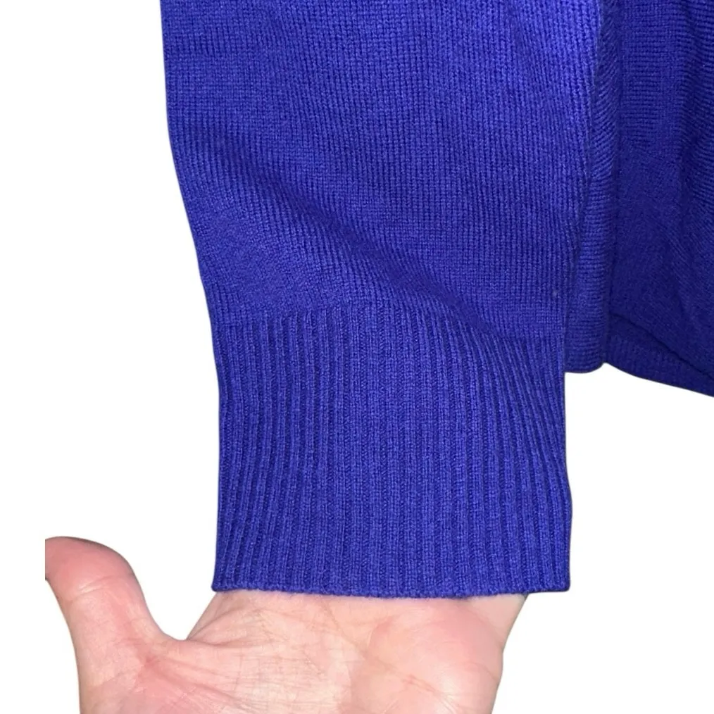 Eileen Fisher Wool Sweater Large Purple Turtleneck Minimalist Luxury Knit - Image 2