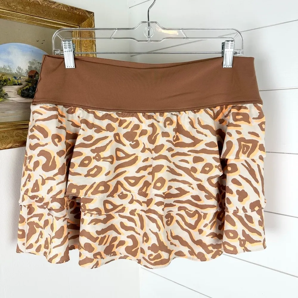 Offline by Aerie Maggie Printed Ruffle Tennis Skirt Skort Leopard Print Size XL - Image 7