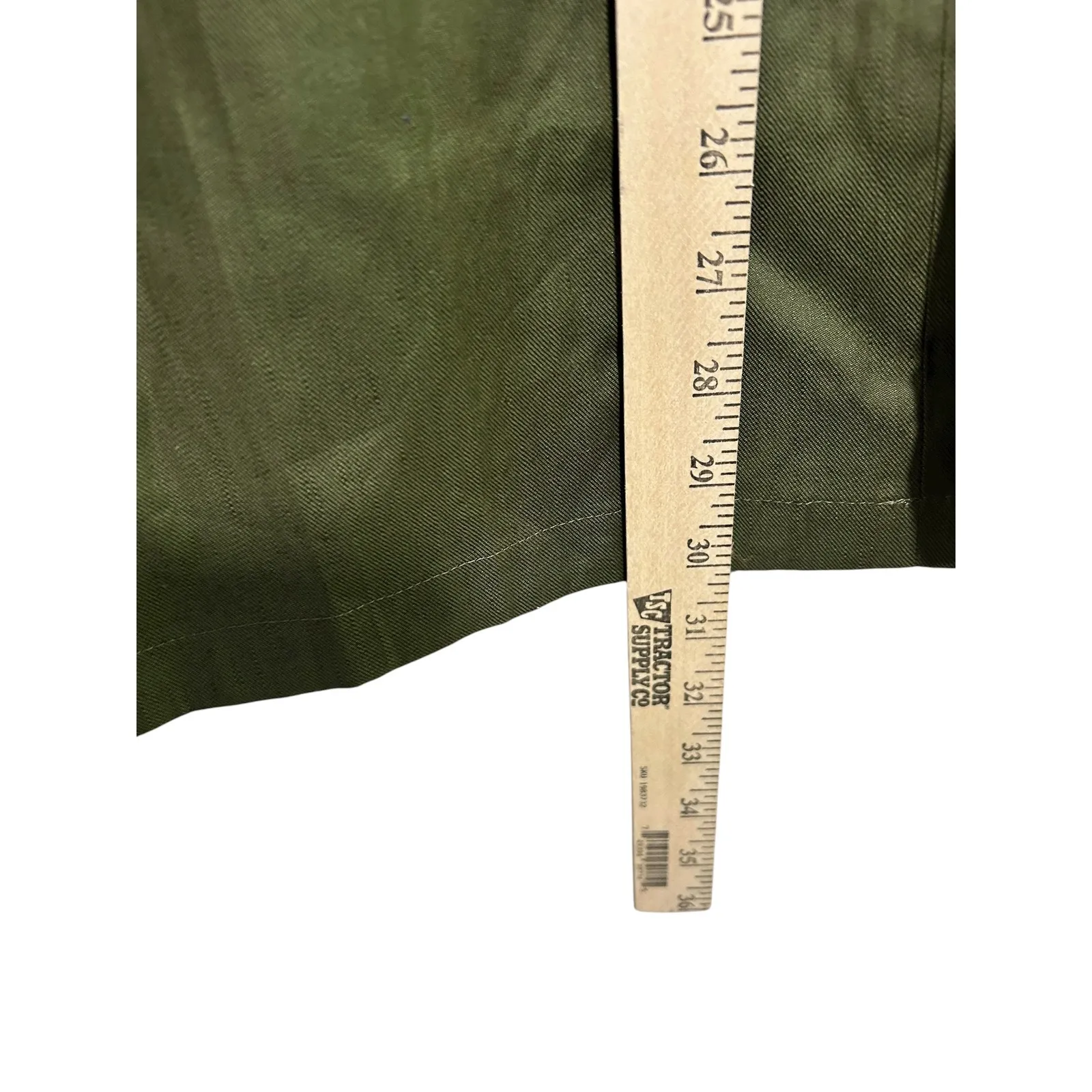 7 For All Mankind Italian Fabric Olive Green‎ Wide Leg Linen Cotton Pants Size 2 - Image 8