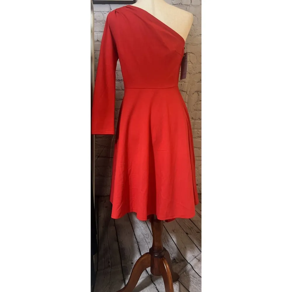 Sarin Mathews Red One Shoulder Dress Women’s Medium NWT. - Image 2