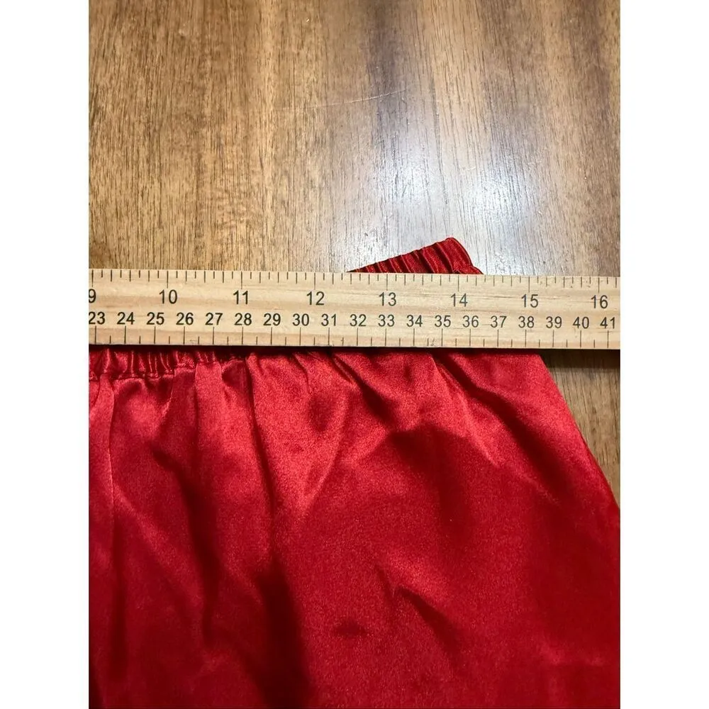 VTG Sophia by Delicates Red 2pc Satin Pajama Set Size Small - Image 7