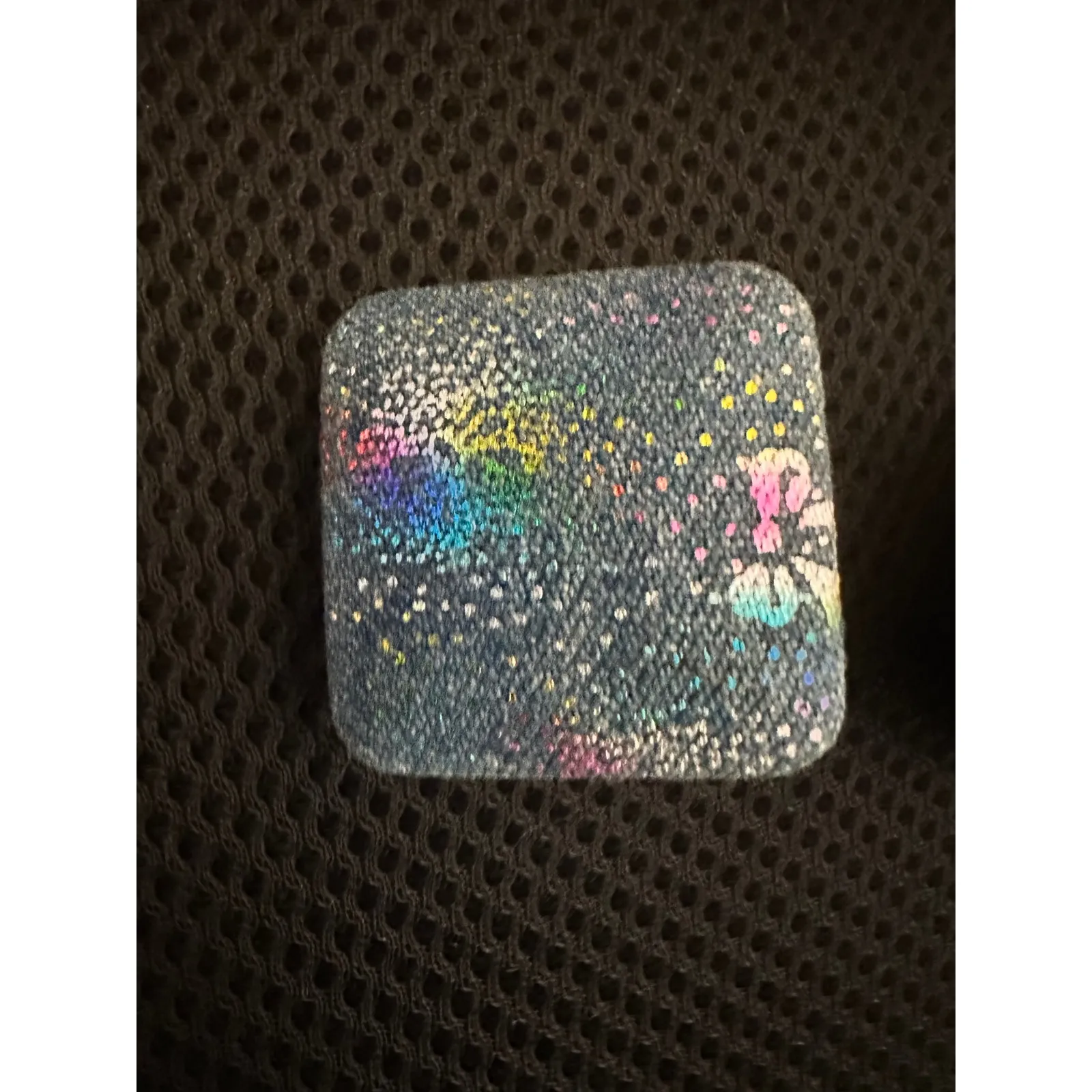 Square Blue Denim Iridescent Post‎ Earrings Statement Jewelry Fashion Accessory - Image 3