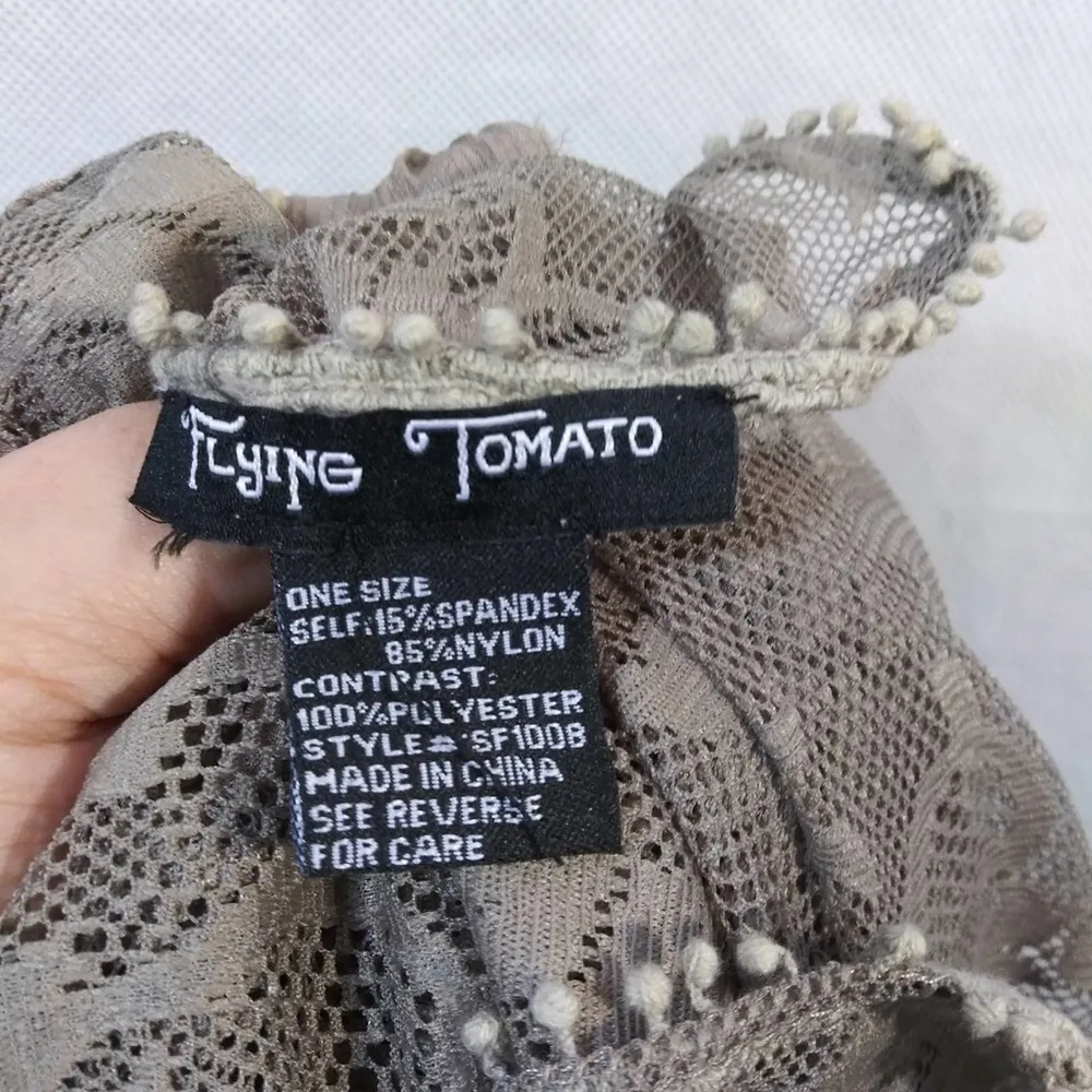 Flying Tomato Beige Lace Wrap Scarf Shawl OS - Image 5