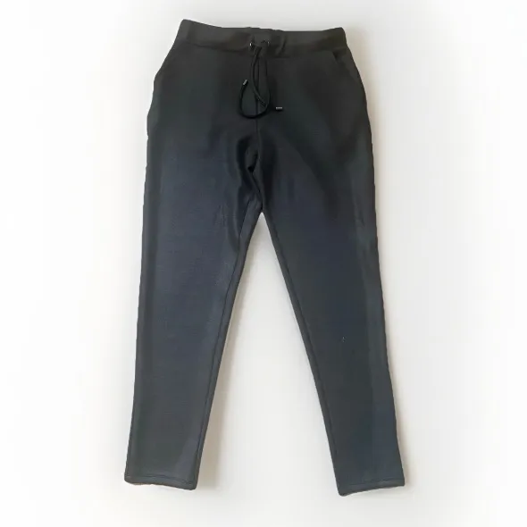 Rachel Zoe Black Jogger Pants Womens M Black Faux Leather Relaxed Fit Drawstring - Image 3
