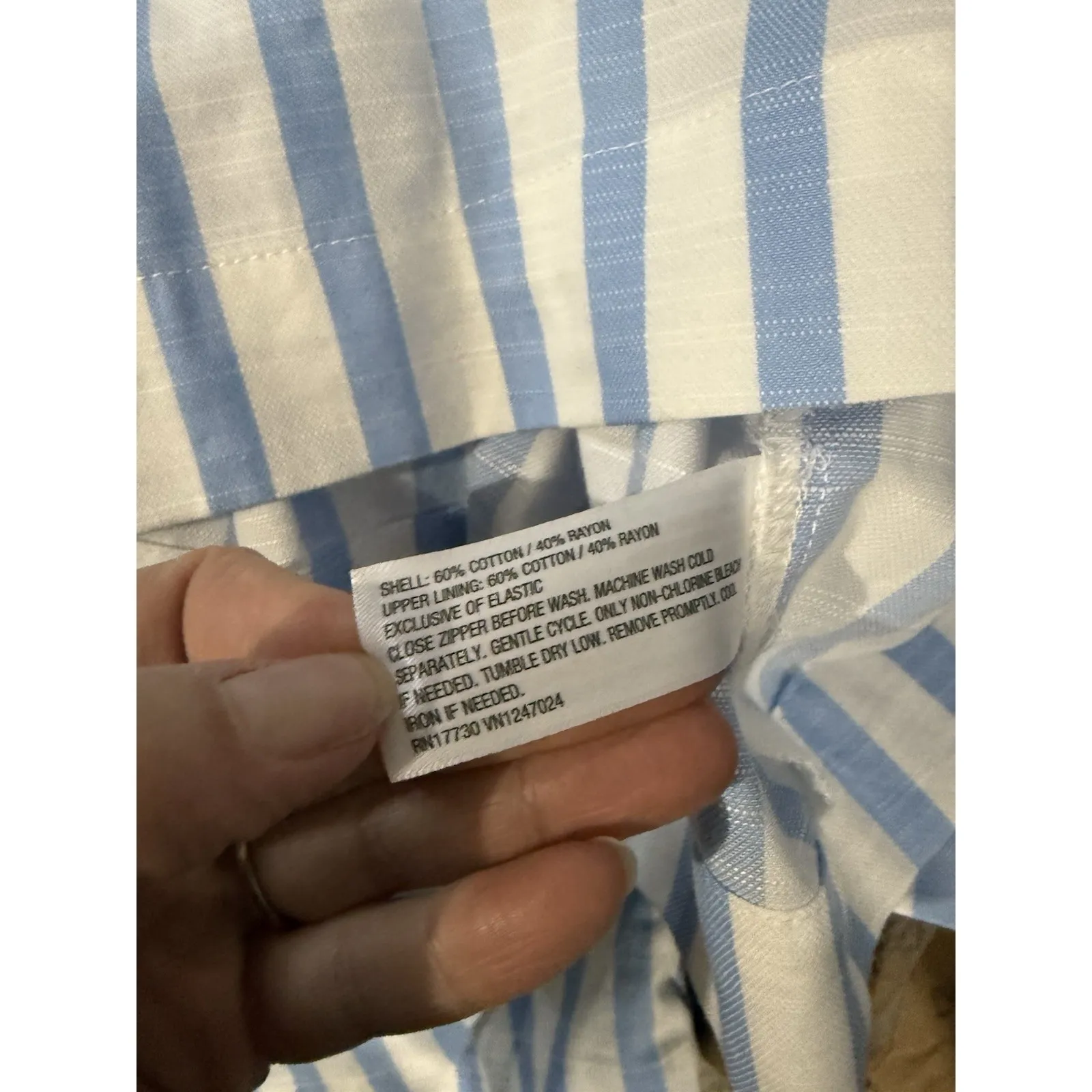 Women's Short Sleeve Midi Dress A New Day Blue White Striped 17 NEW - Image 5