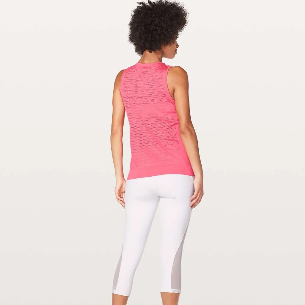 Lululemon Breeze By Muscle Tank II Glossy Size 12 Vent Mesh Run Gym $58 - Image 2