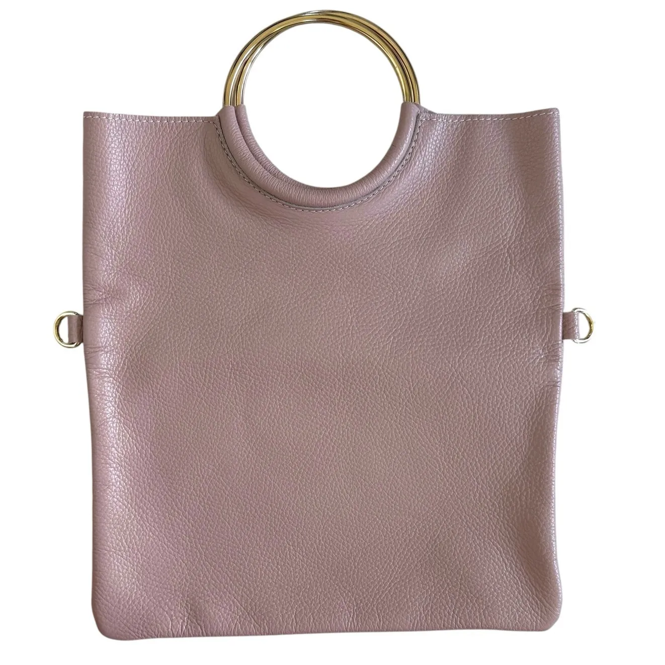 Genuine Leather Crossbody Bag & Top Handle Bag Set Made in Italy Rose Pink - Image 4