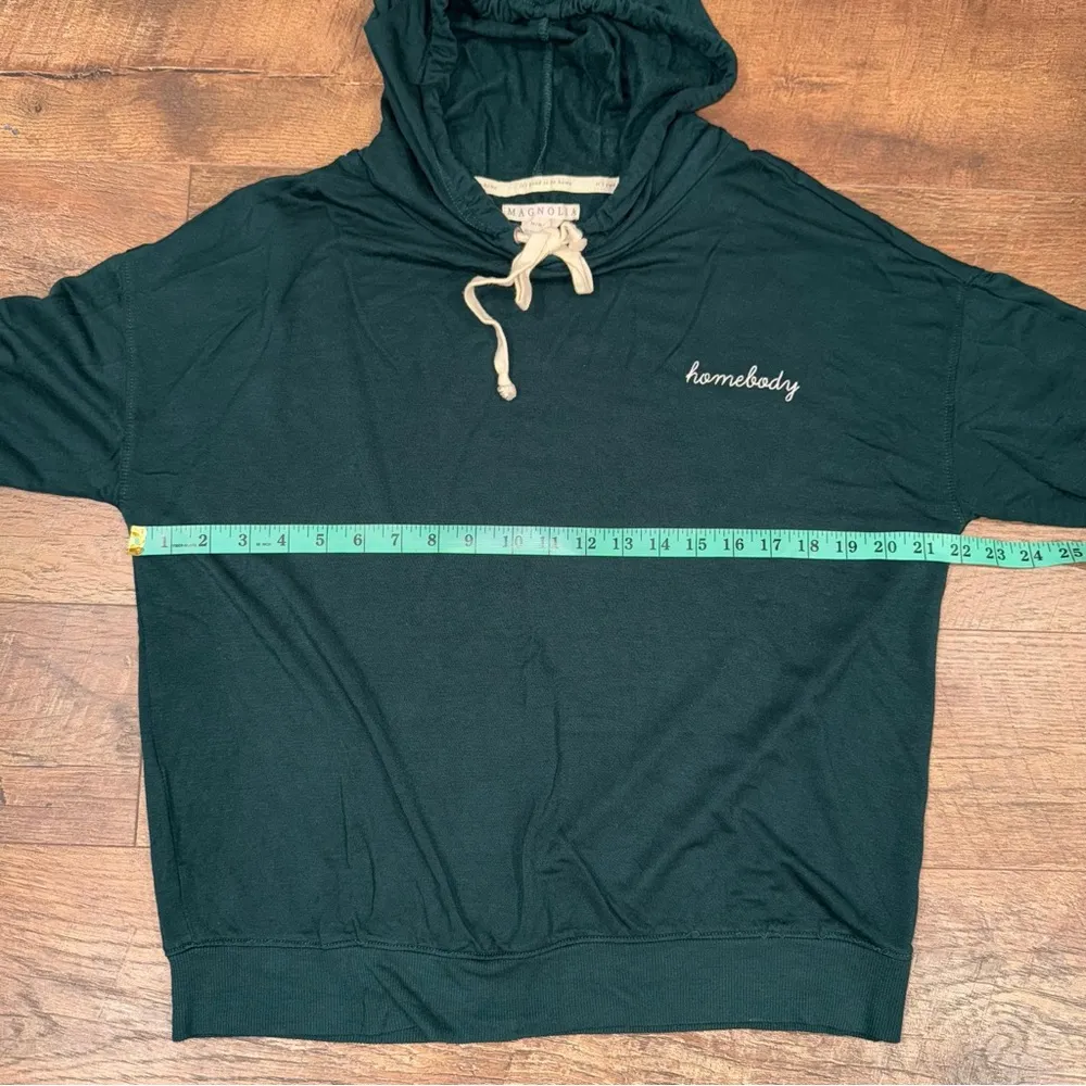 Magnolia Homebody Market Olive Green Embroidered Pullover Hoodie Size M - Image 13