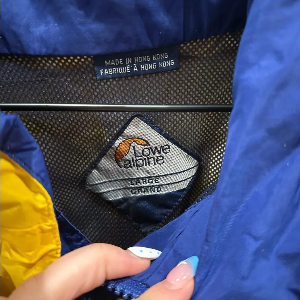 Bright Yellow and Blue Windbreaker Size L - Image 5