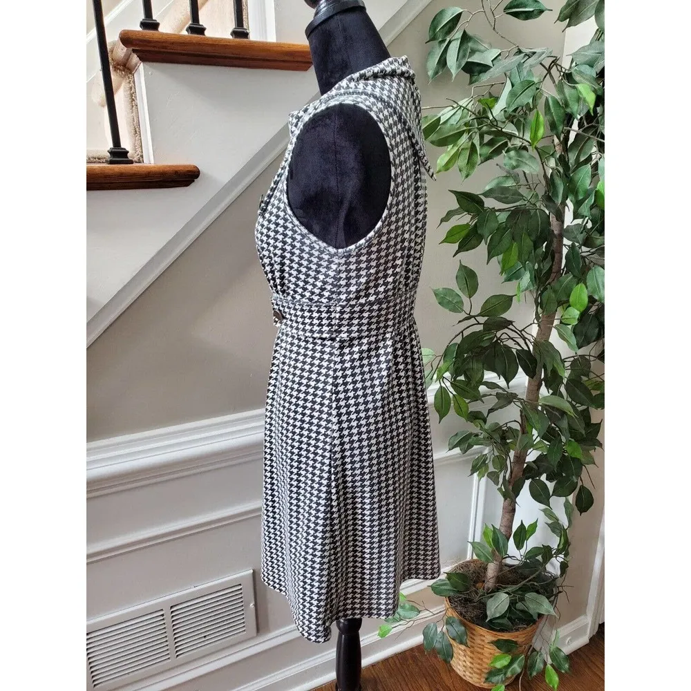 Vintage Lovely Day White & Black Cotton Sleeveless Knee Length Dress X-Small - Image 7