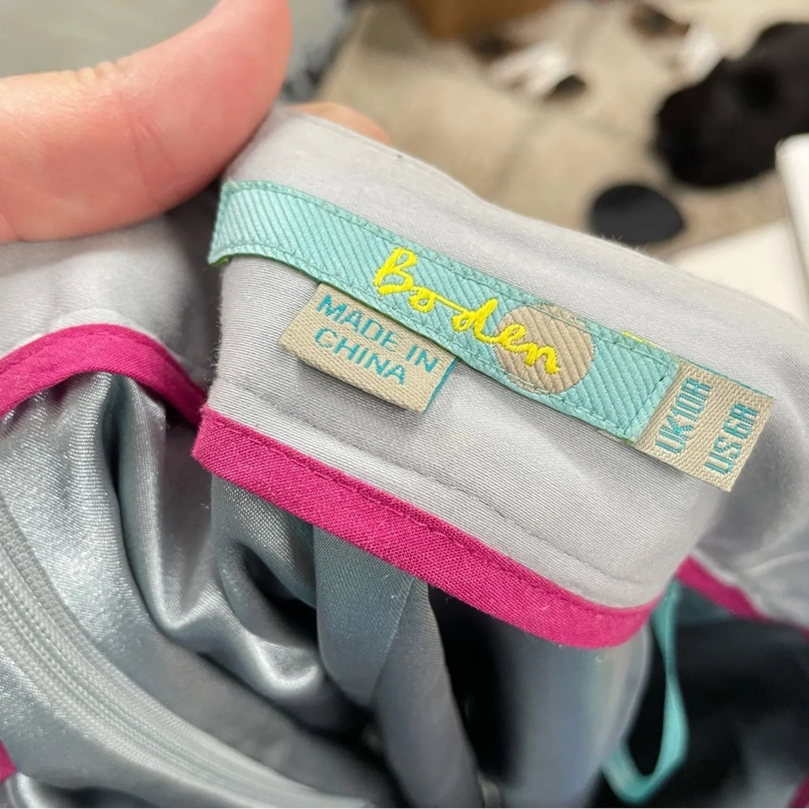 Boden Blue Floral Print Mini Pencil Skirt Women's 6 Knee Length Modest Career - Image 9