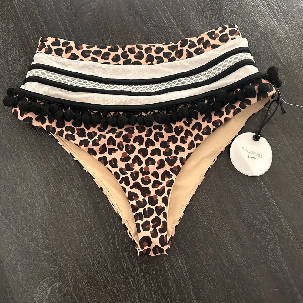 Tularosa Leopard Print High-Waisted Bikini‎ Bottom Sz S - Image 3