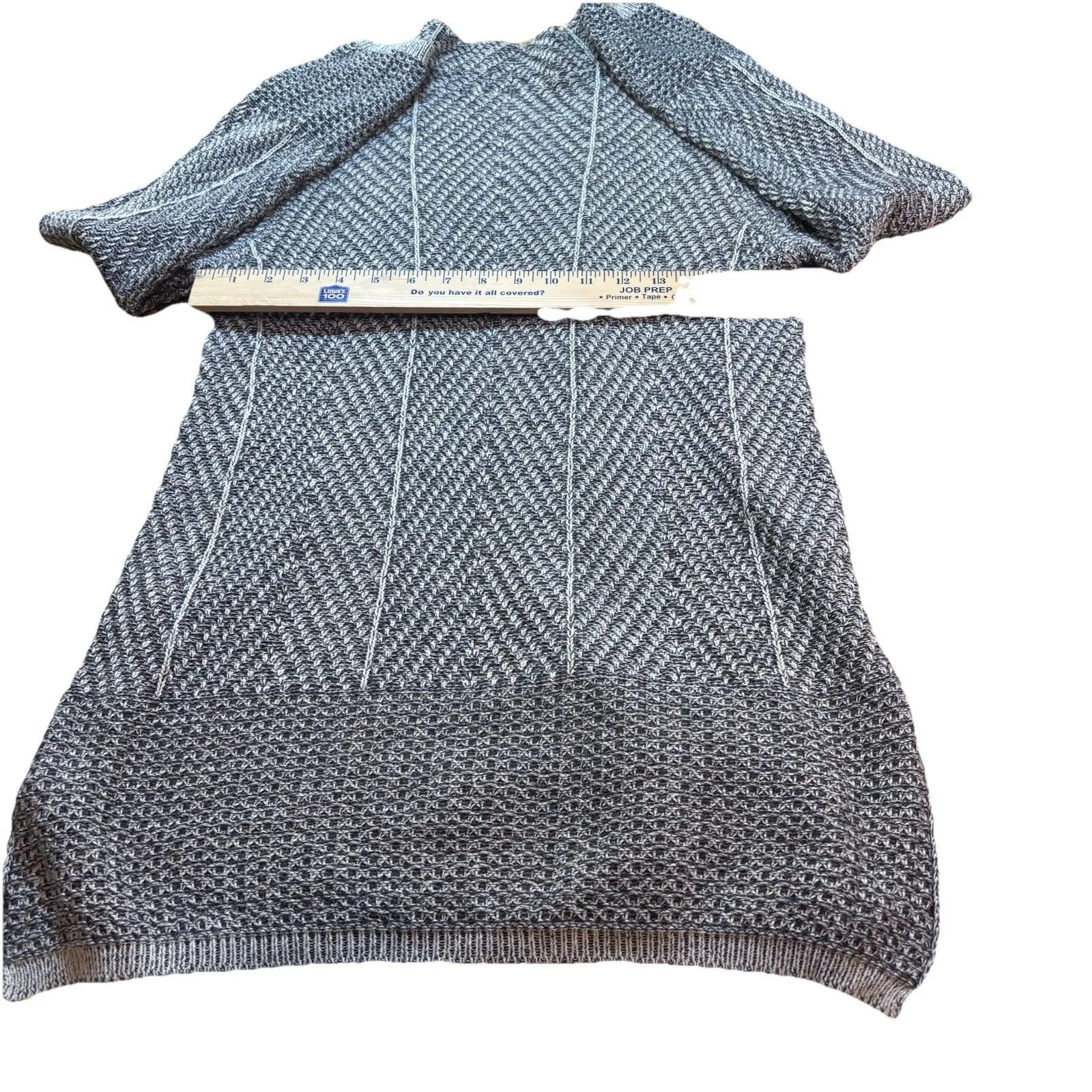 Eight Eight Eight Women’s Medium Chevron Knit Mock Neck Tunic Sweater Side Slits - Image 13