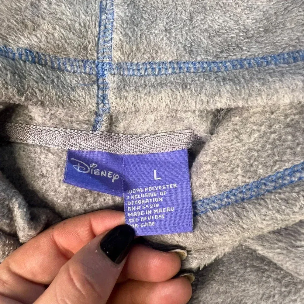 Vintage Women's Large Disney Embroidered Eeyore Gray Pullover‎ Hoodie - Image 3