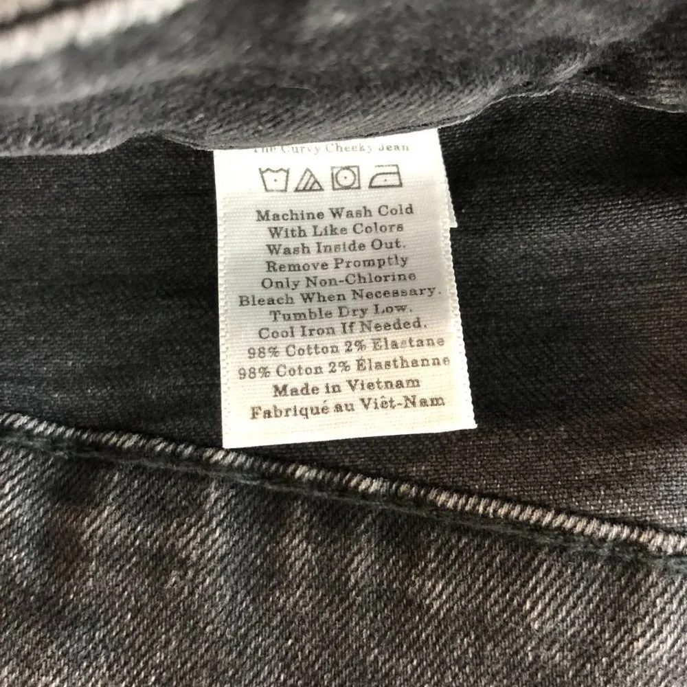 Everlane The Curvy Cheeky Straight Jean Stretch Washed Black Size 34 - Image 10