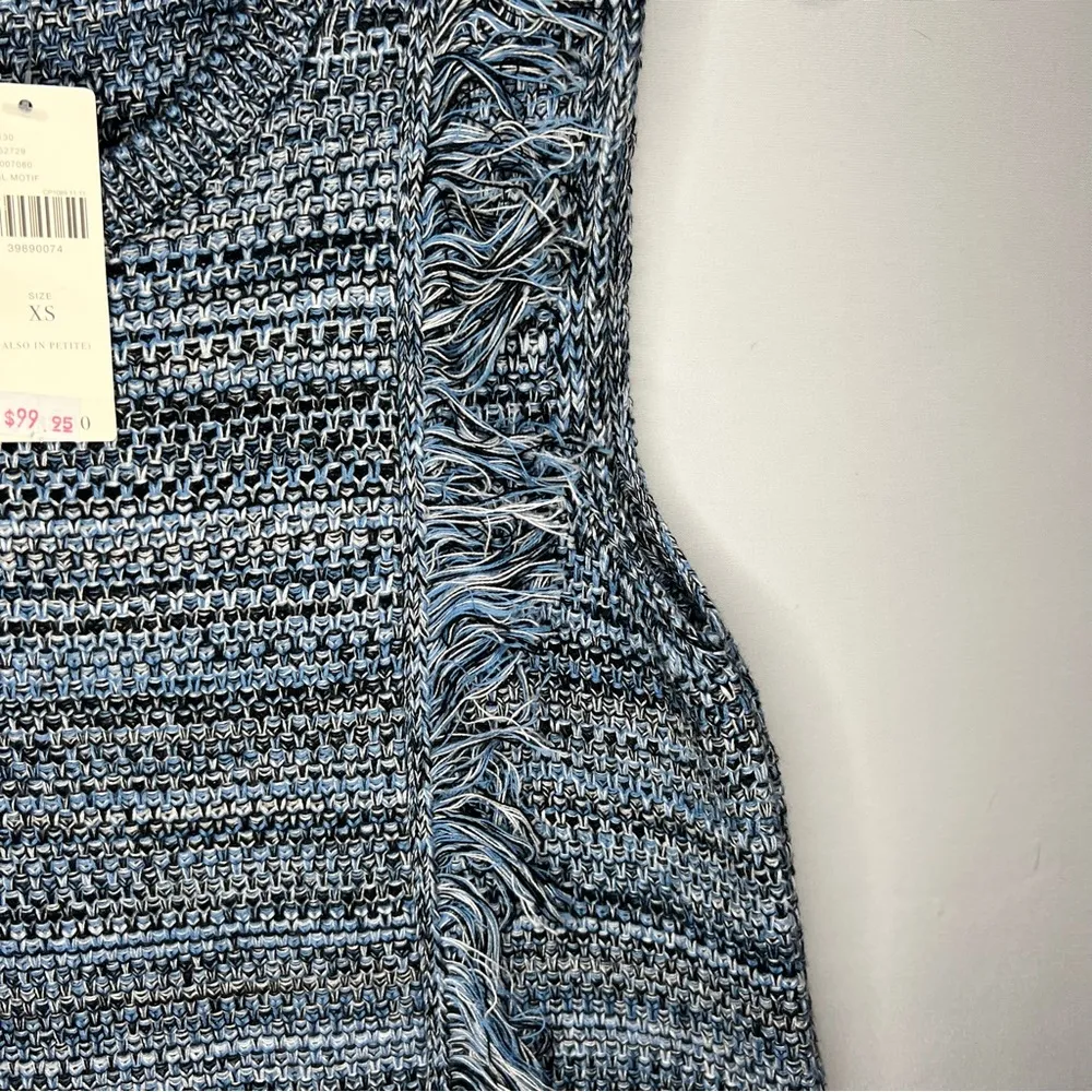 NWT Anthropologie Holding Horses Blue Fringe Knit Sweater Midi Dress - Image 4