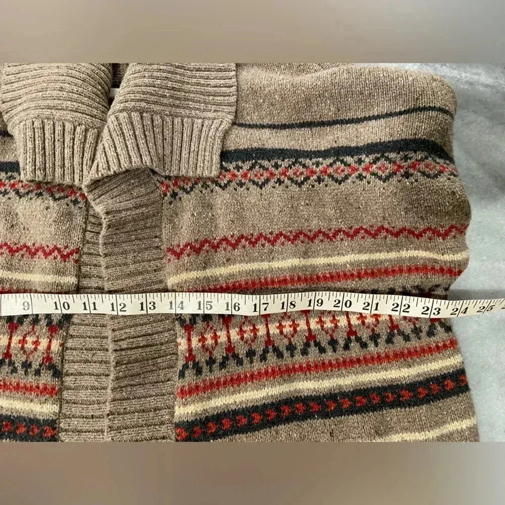 Sonoma Brown Striped Short Sleeve Knit Open Front Cowl Neck Cardigan Size XL - Image 7