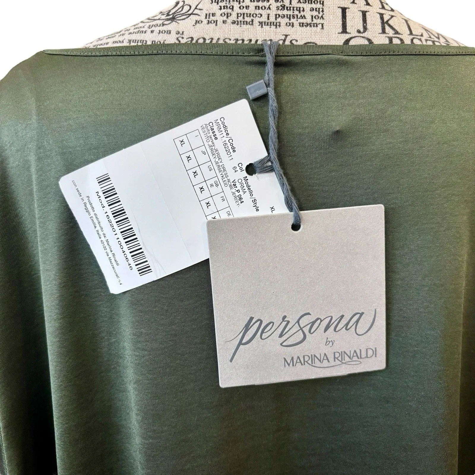 NWT Marina Rinaldi Size 22 (XL) Green Sweetheart Neckline Long Sleeve Midi Dress - Image 3