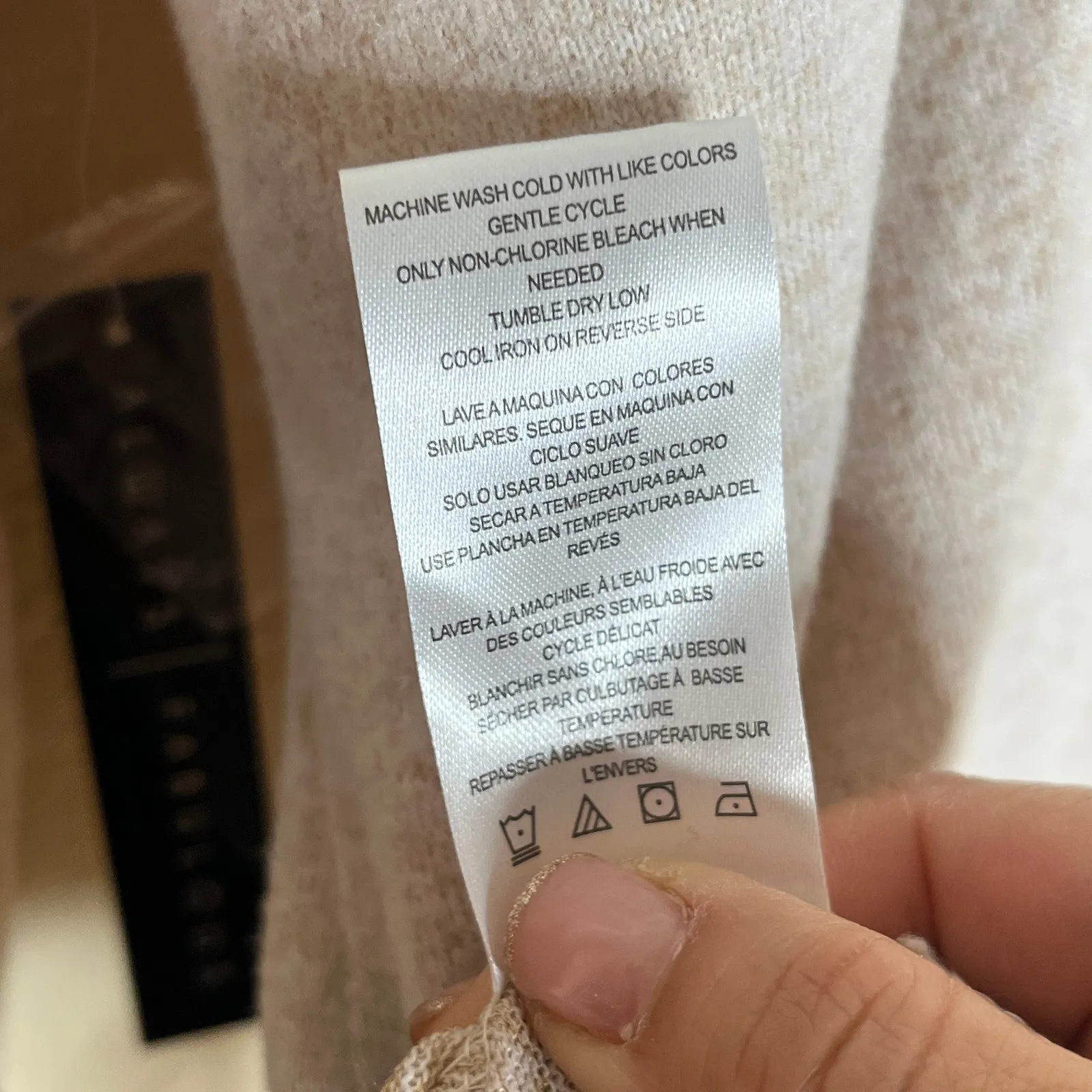 Always Fabulous Cozy Soft Tie Front Button Cardigan Sweater NWT Women Beige XL - Image 5