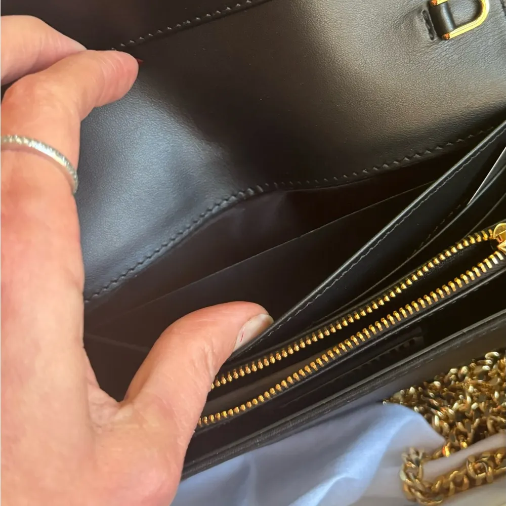 Authentic MOSCHINO Leather/Satin Bear print magnetic closure flap Crosby/Clutch - Image 13