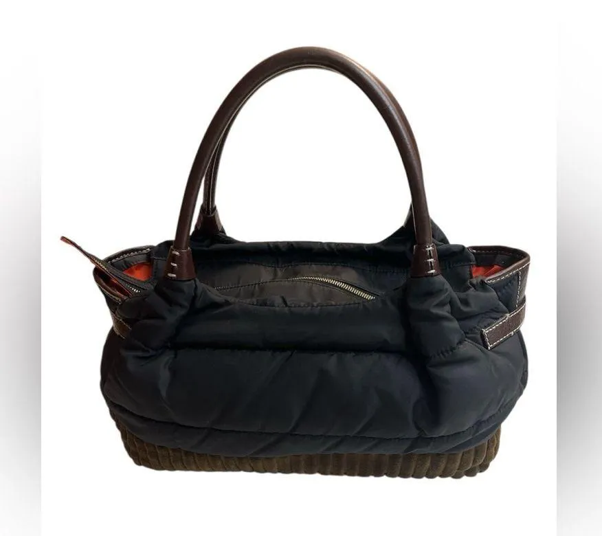 Kate Spade Quilting Stevie Bag Women Black Brown Nylon Corduroy Leather - Image 2