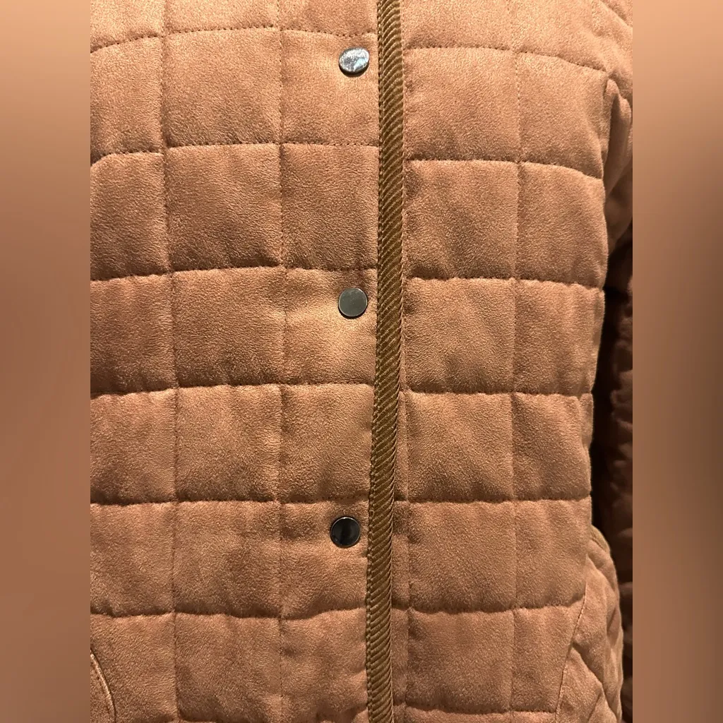 Casual Corner Corduroy/Faux Suede Quilted barn chore cabin core jacket size L Brown Size L - Image 6