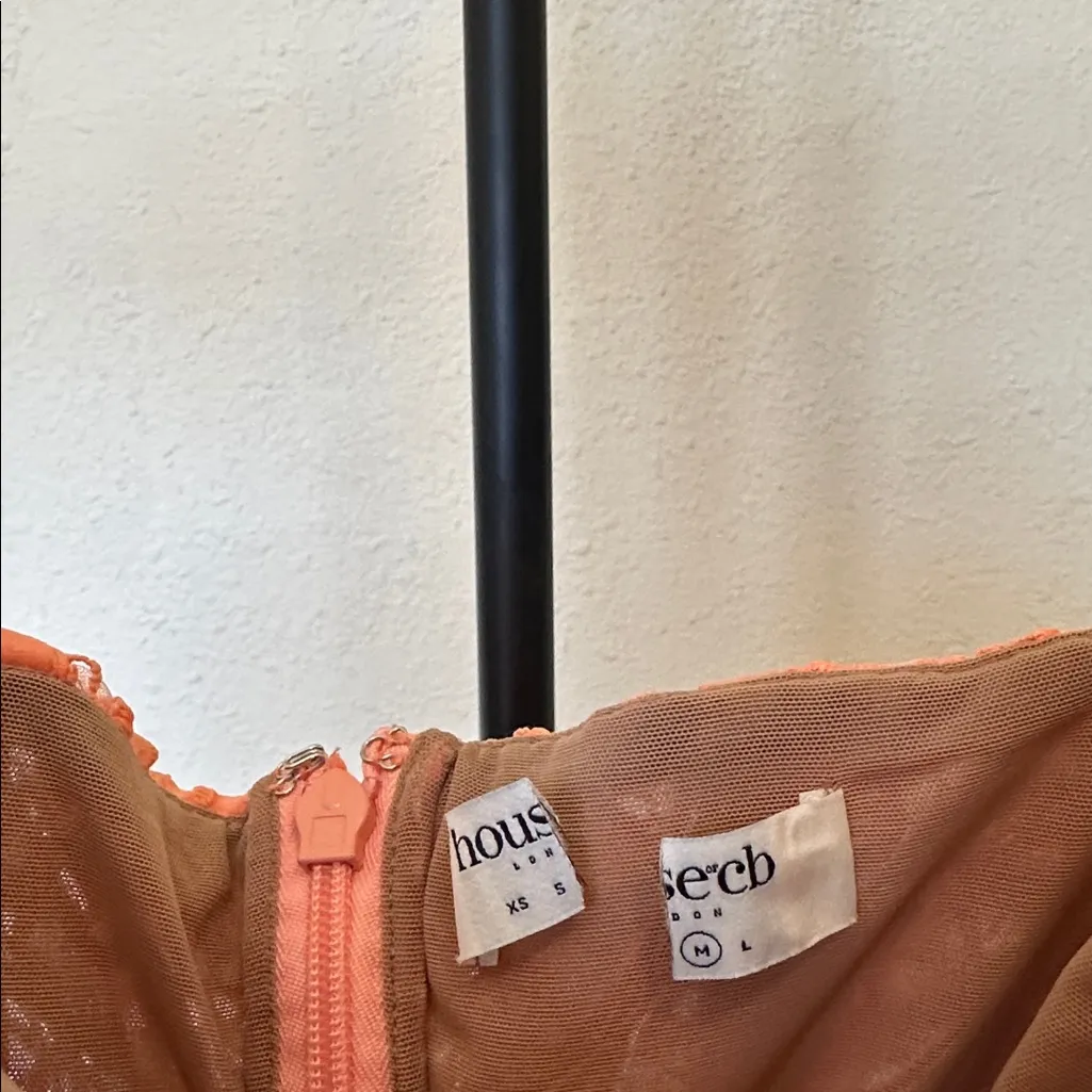 HOUSE OF CB ILAYDA Sorbet Embroidered Floral Lace Mini  DRESS Size M $285 - Image 13