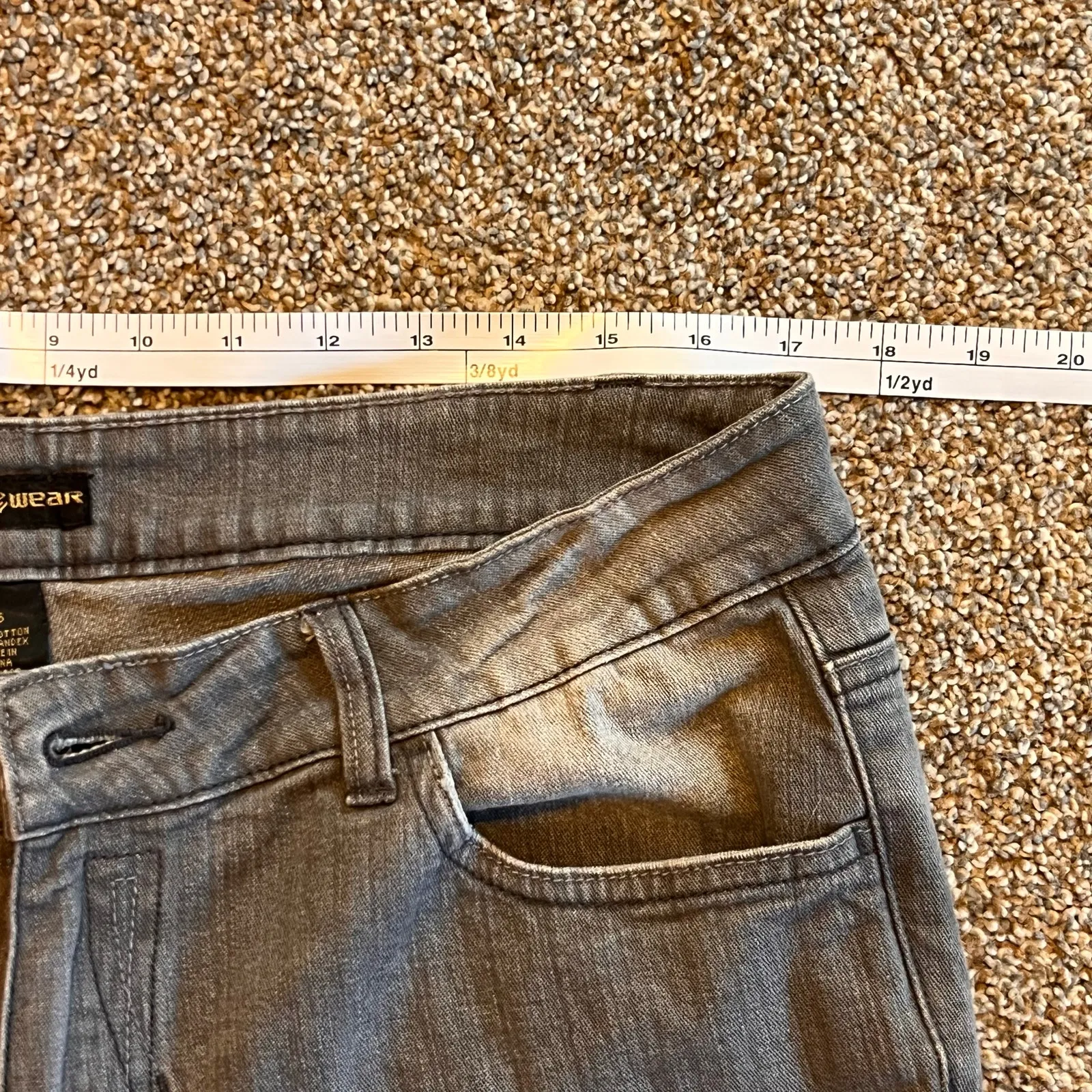 Roca Wear Women's Gray Wash Straight Leg, Y2K Inspired. Mid Rise Jean.  Size 16 - Image 8