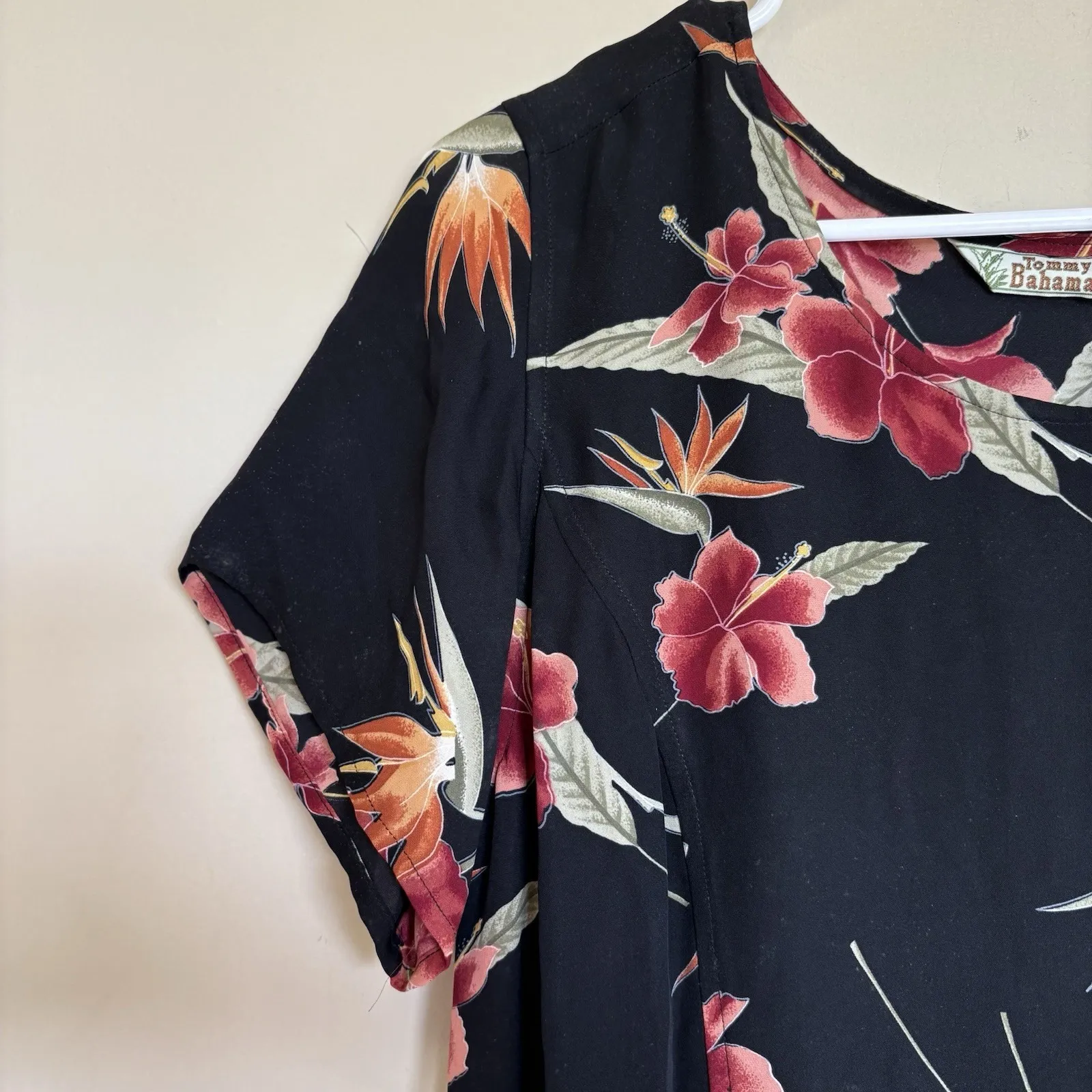 Tommy Bahama Short Sleeve Silk Maxi Dress Tropical Birds‎ of Paradise Sz Small - Image 5