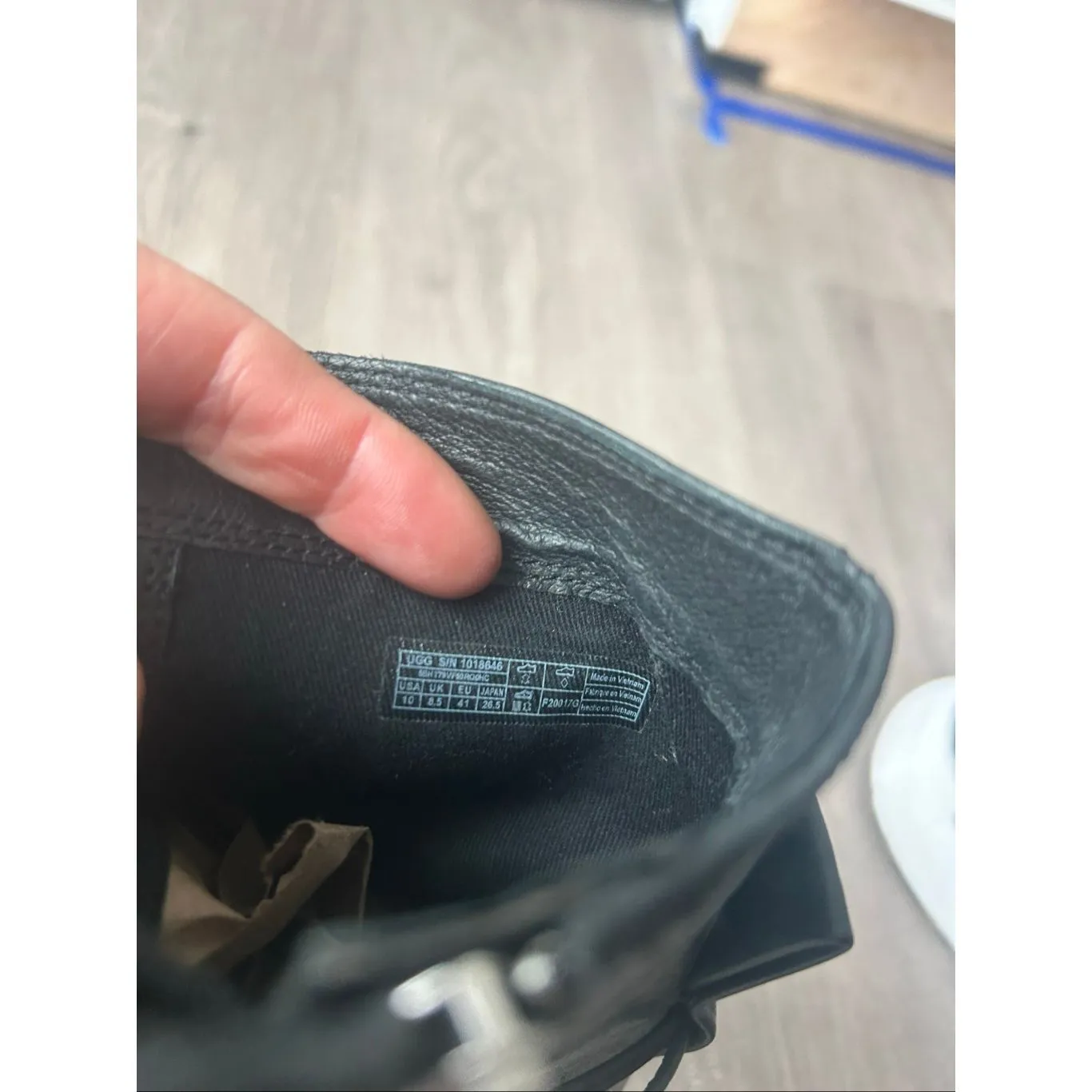 UGG Oriana Heeled Boot in Black Leather size 10 Lace Up ankle boots military sty - Image 4