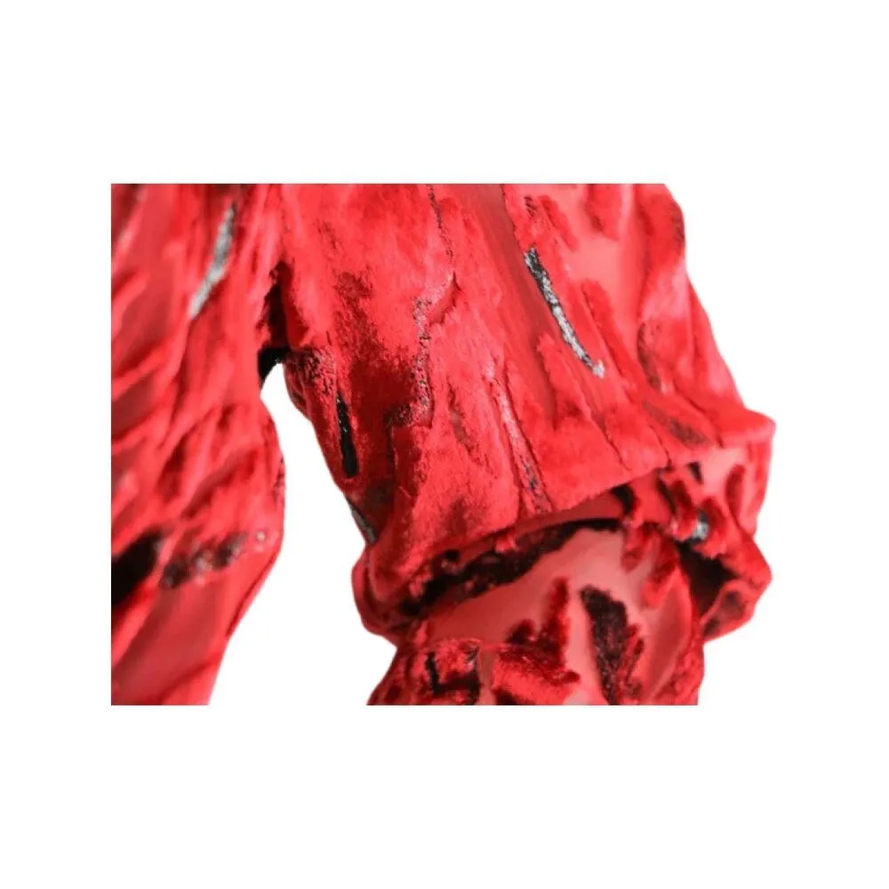 Vintage 1980s Helga Silk/Satin Black and Red Burnout Gown Large - Image 4