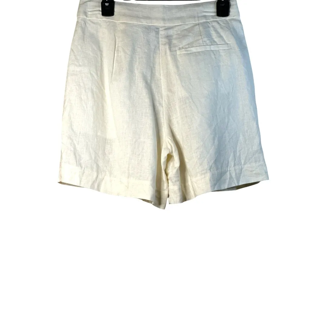 L'Academie Carinne Short in Creme Small New Womens Tailored Linen - Image 5