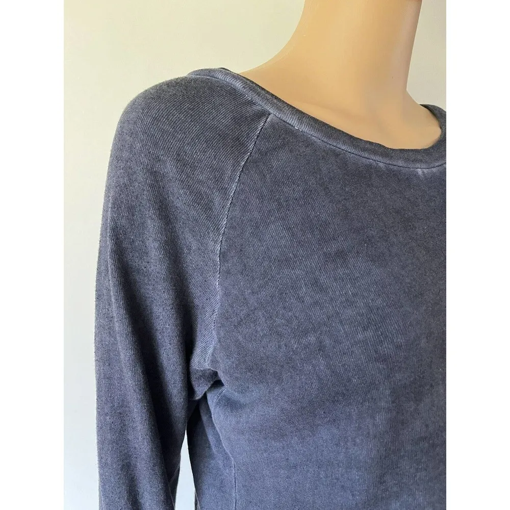 Casual Corner Pale Blue Layered Knit Chffon Pullover Long Sleeve Shirt Sz Large - Image 4