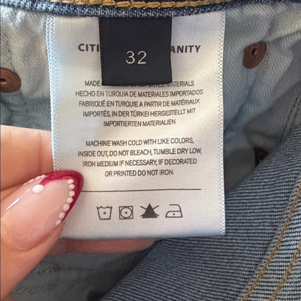 Citizens of Humanity Florence High Rise Wide Straight Jeans Blue Lotus Size 32 - Image 9