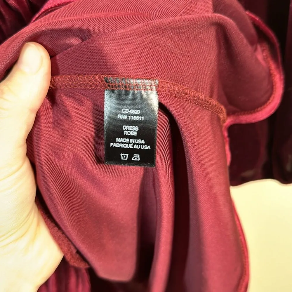 Anthropologie Amadi Greta Velvet Tunic Red Mini Dress Holiday Christmas Small - Image 5