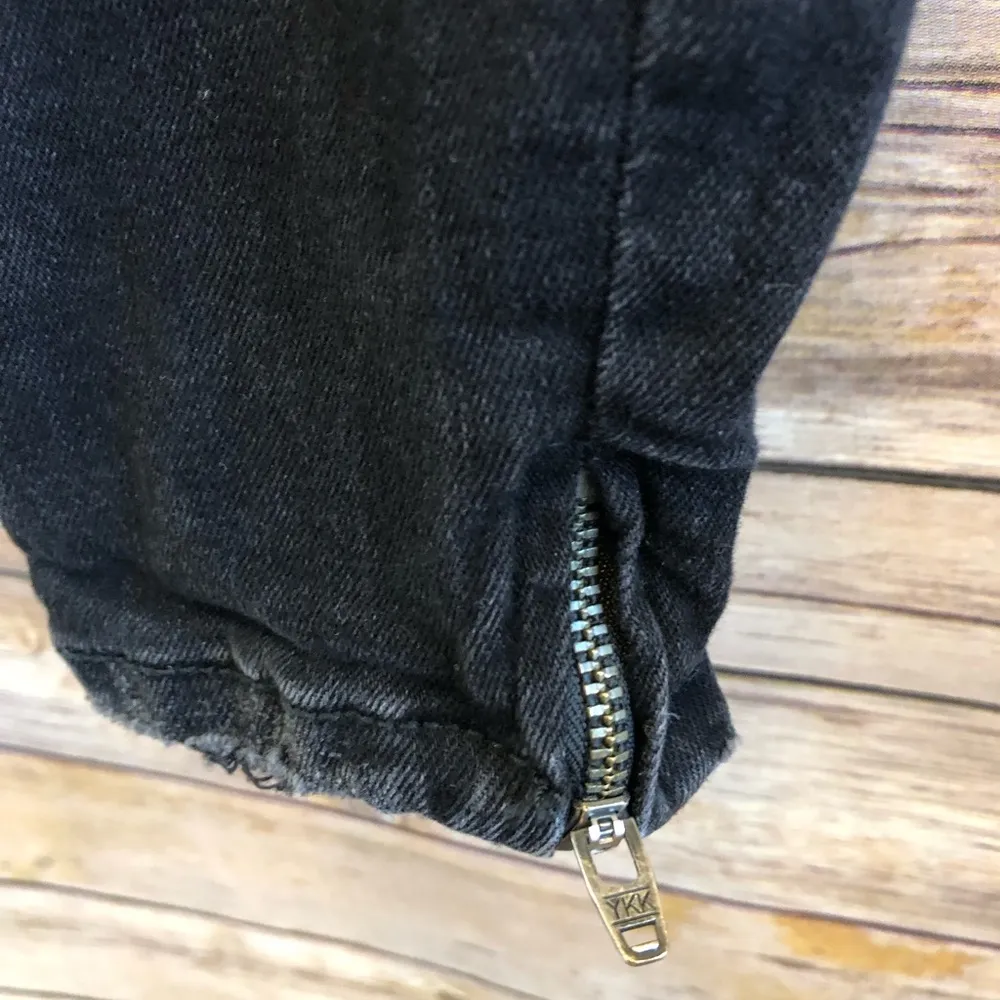 Zara Trafaluc Denimwear Black Distressed Skinny Jeans Size 8 - Image 6