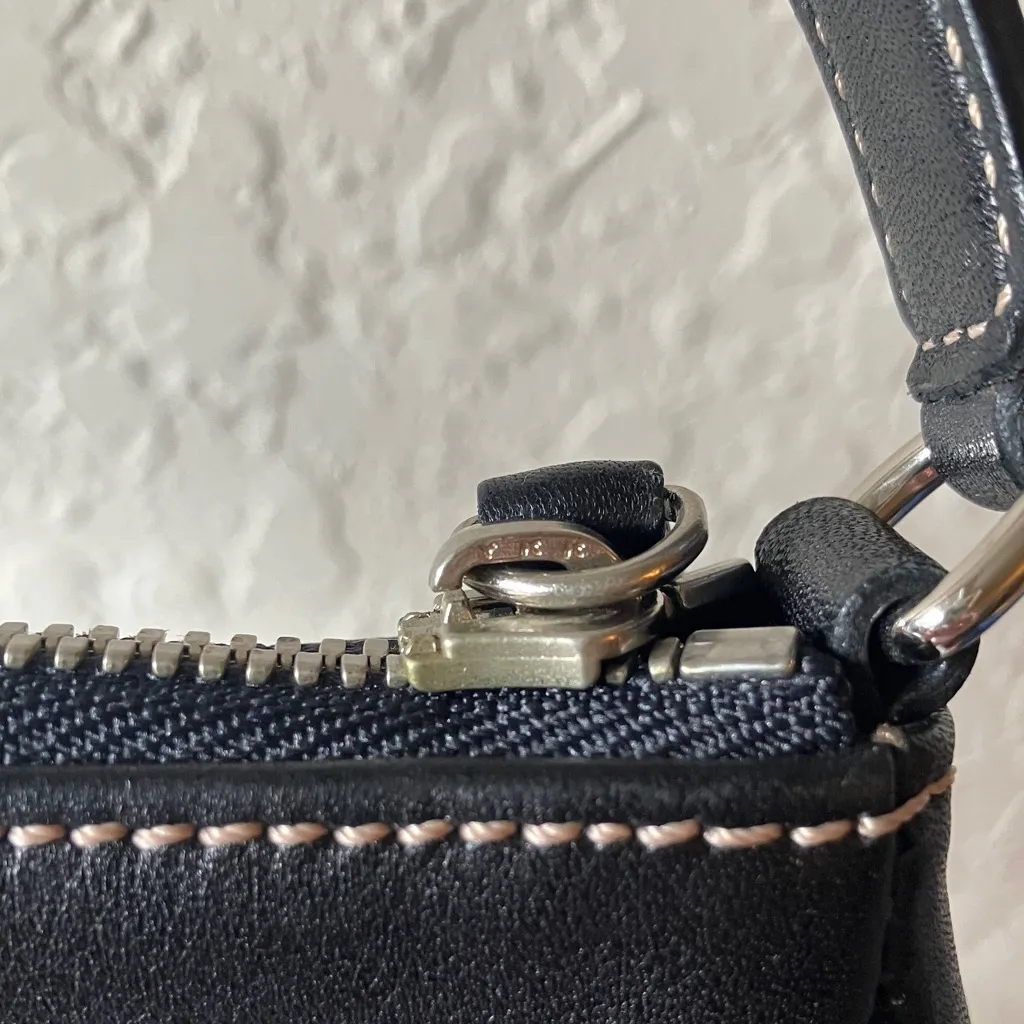 Coach: Black Hampton (7785) Leather Demi Bag- Mini - Image 8