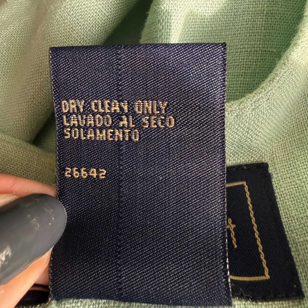 Laura Scott mint green sleeveless fully lined zip sheath linen dress size 14 - Image 9