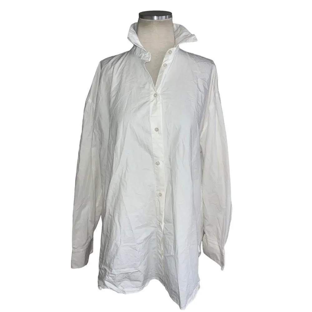 Loulou Studio Espanto Oversized Poplin Shirt in White Small New Womens Top - Image 6